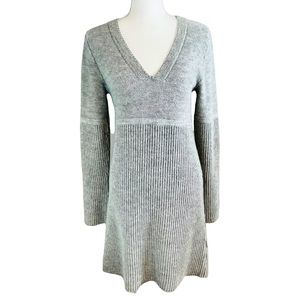 NORTH FACE Gray Alpaca‎ Wool Ribbed Sweater Dress Saguaro Size Small Peru Casual